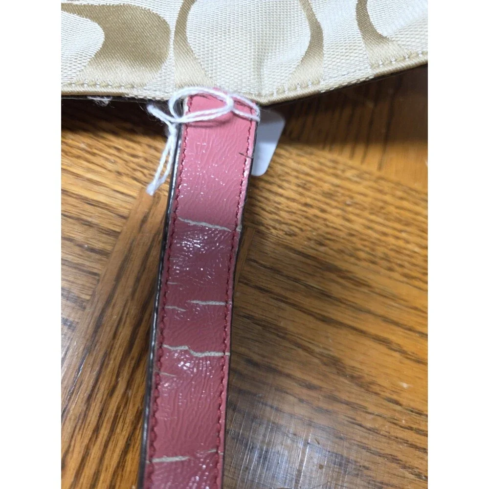 Coach F21865 Signature Stripe Diaper Baby Bag Multifunction Tote Pink Read